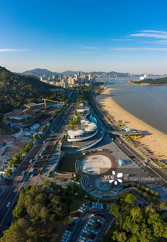广东省珠海市香炉湾城市阳台航拍图片素材