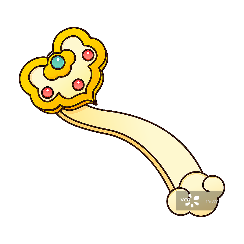 如意描边矢量插画元素图片素材