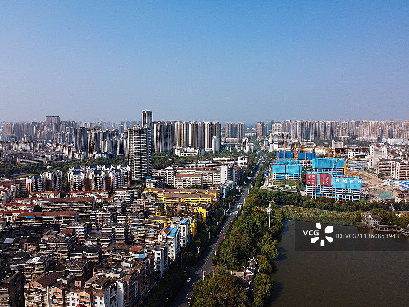 荆州市 沙市区 中山公园 北京中路 塔桥路 江津湖图片素材