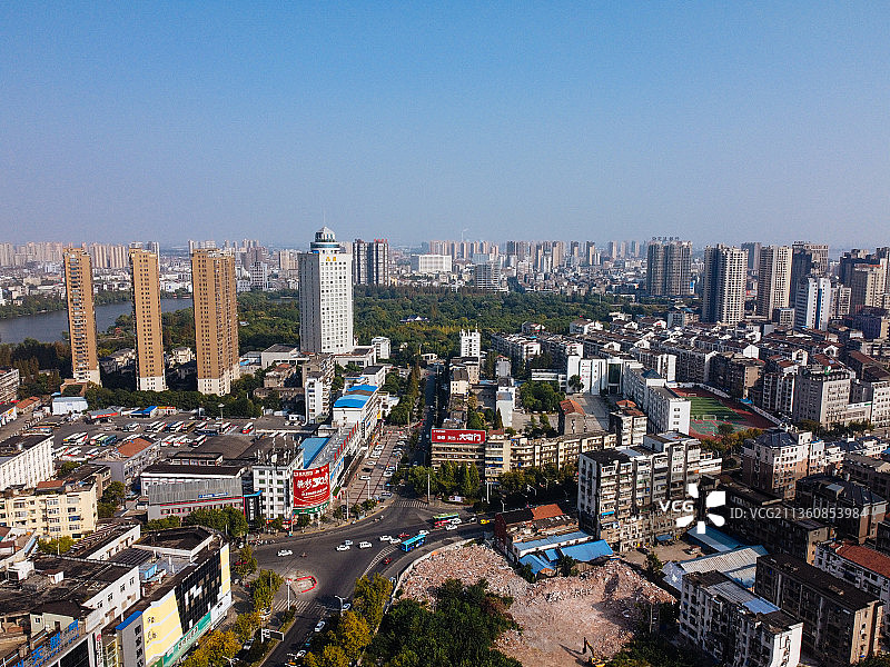 荆州市 沙市区 中山公园 北京中路 塔桥路 江津湖图片素材