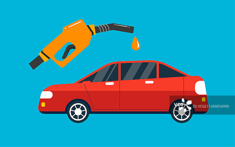 汽车加油服务插画加油站维修保养背景海报图片素材