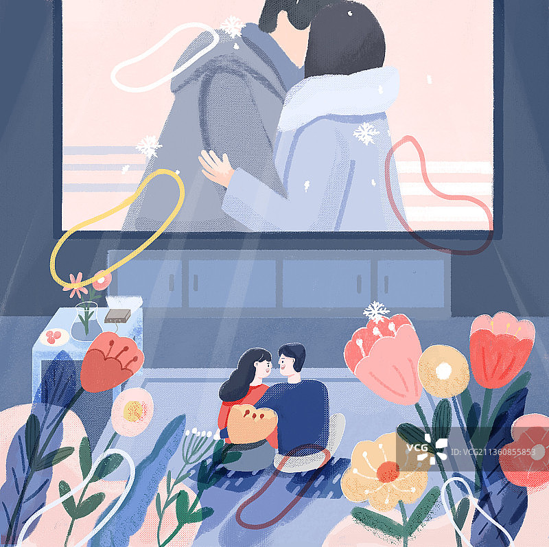 二月插画图片素材