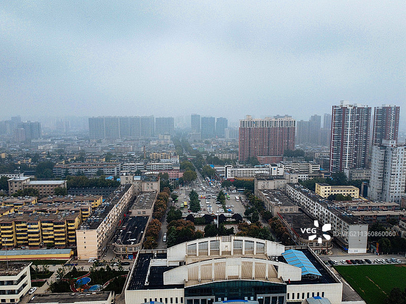 渭南 临渭区 渭南站 华山大街 恒生国际大厦 体育广场图片素材