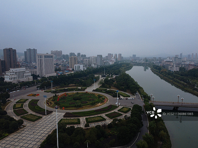 咸宁市 咸安区 咸宁大道 人民广场 十六潭公园 咸宁美术馆图片素材