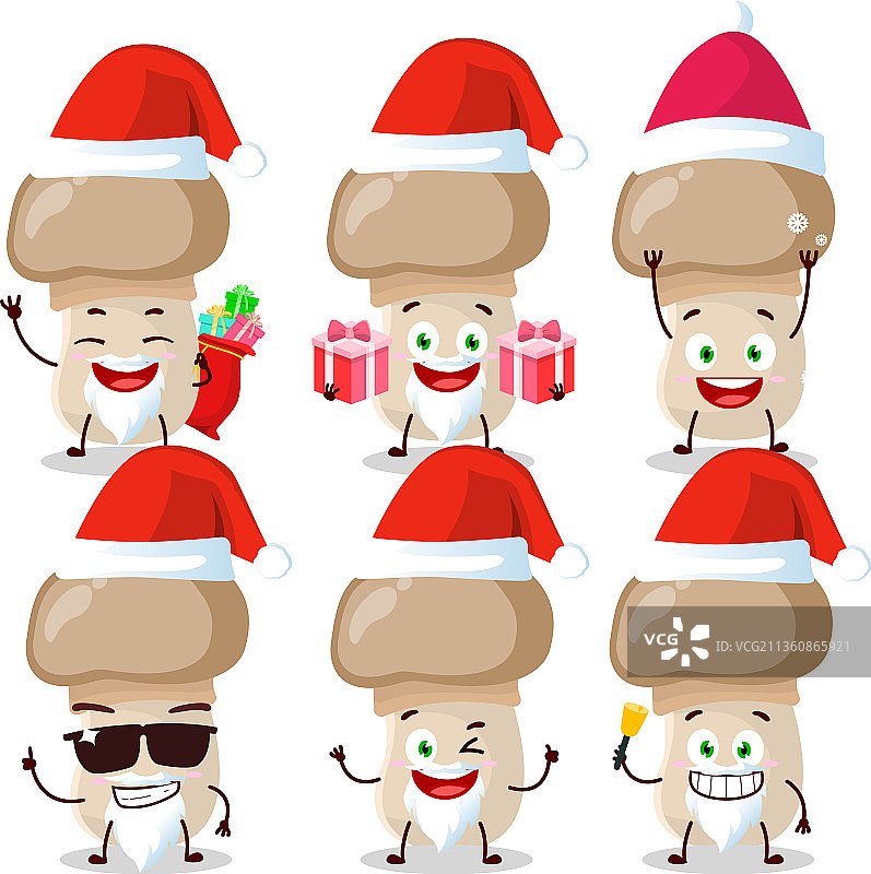 蘑菇圣诞老人表情符号图片素材