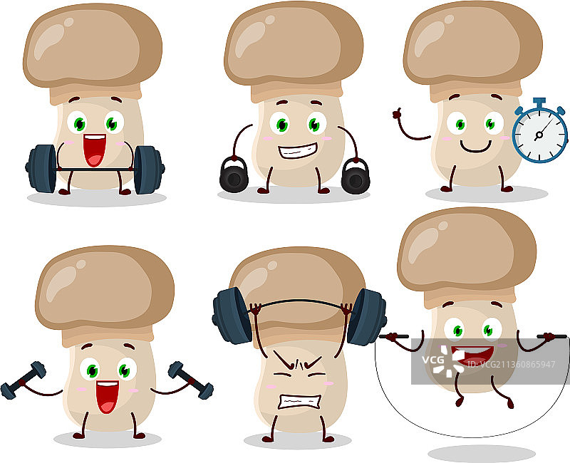 可爱的健康蘑菇卡通形象图片素材