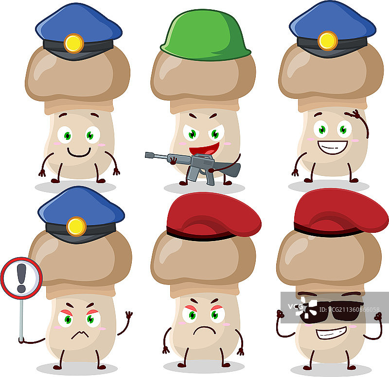 尽职的警官与蘑菇图片素材