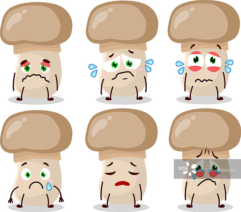 悲伤的蘑菇卡通人物图片素材