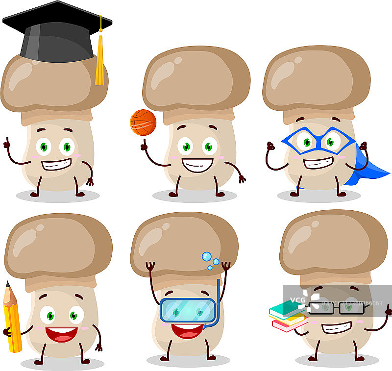 蘑菇卡通学生图片素材