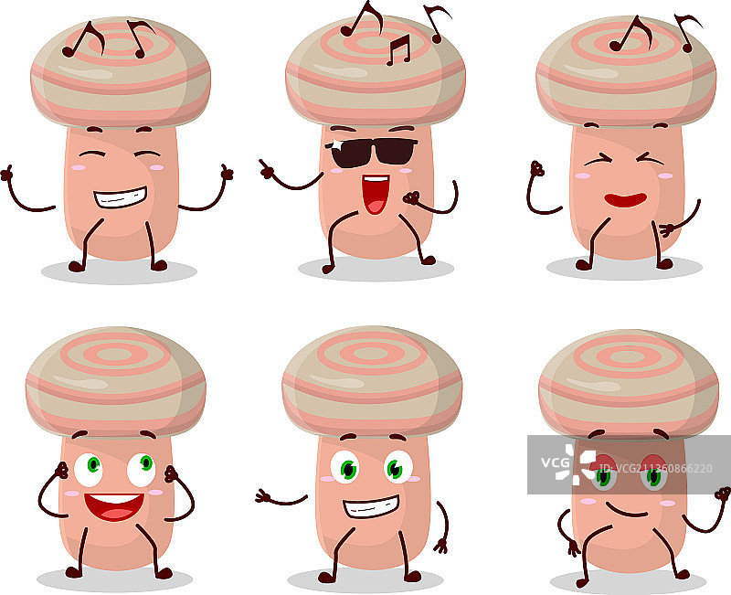 珊瑚乳菇卡通舞者图片素材