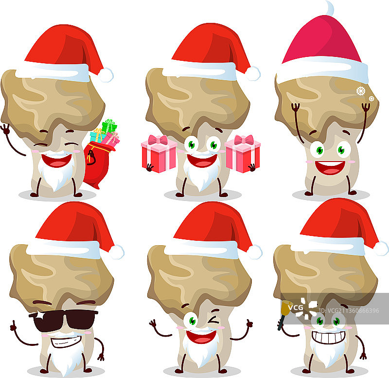 圣诞老人表情与刺猬蘑菇图片素材