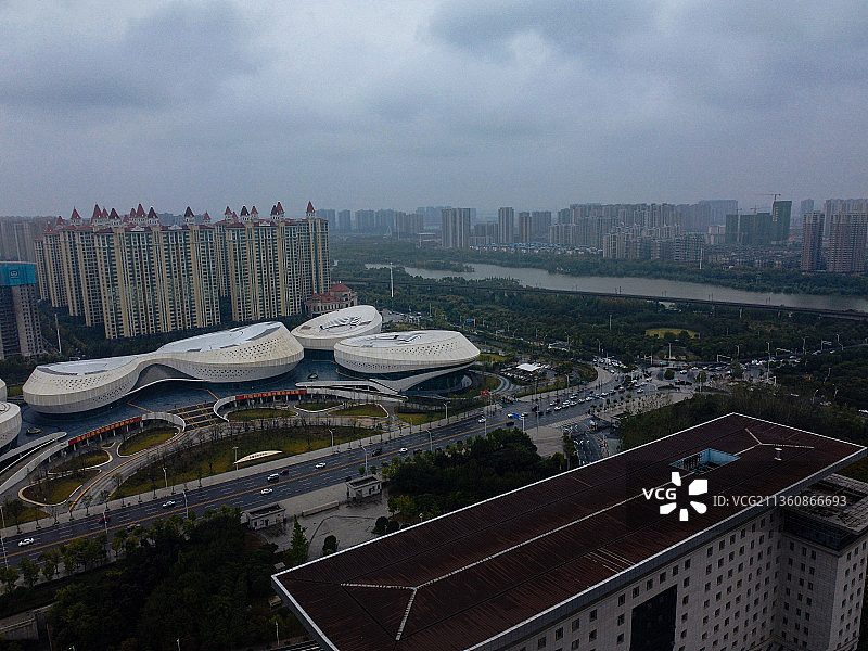孝感市 孝南区 乾坤大道 孝感市文化中心 复兴大道 崇文广场图片素材