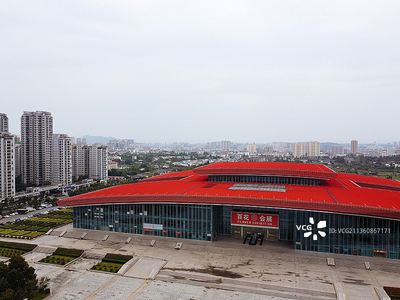 信阳市 平桥区 新七大道 百花会展 百花园 信阳市博物馆 百图片素材