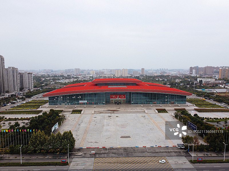 信阳市 平桥区 新七大道 百花会展 百花园 信阳市博物馆 百图片素材