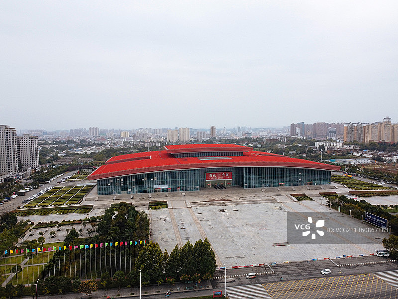 信阳市 平桥区 新七大道 百花会展 百花园 信阳市博物馆 百图片素材