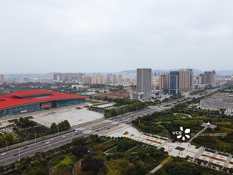 信阳市 平桥区 新七大道 百花会展 百花园 信阳市博物馆 百图片素材