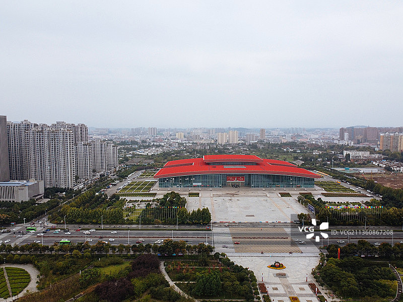 信阳市 平桥区 新七大道 百花会展 百花园 信阳市博物馆 百图片素材