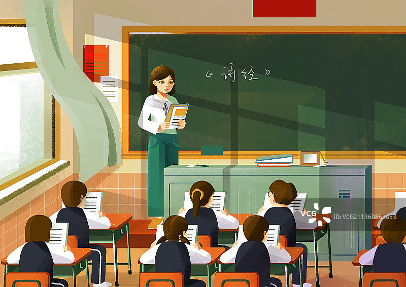 站在讲台上的教师图片素材