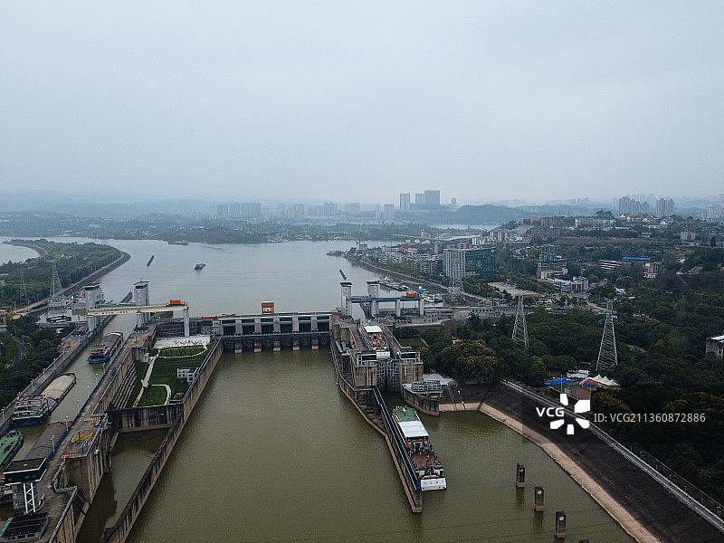 宜昌市 西陵区 葛洲坝船闸景区 葛洲坝 镇平路 长江 水坝图片素材