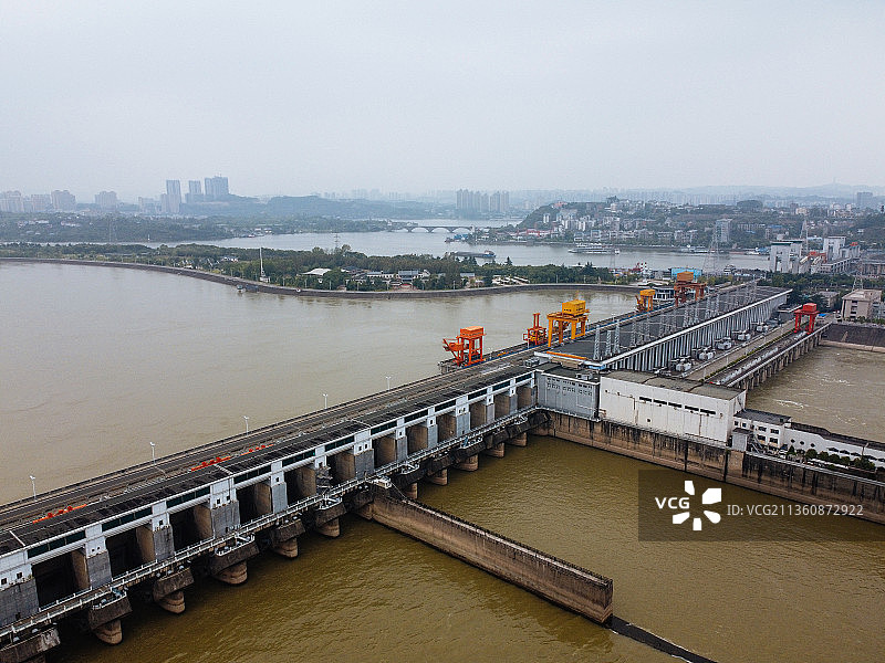 宜昌市 西陵区 葛洲坝船闸景区 葛洲坝 镇平路 长江 水坝图片素材