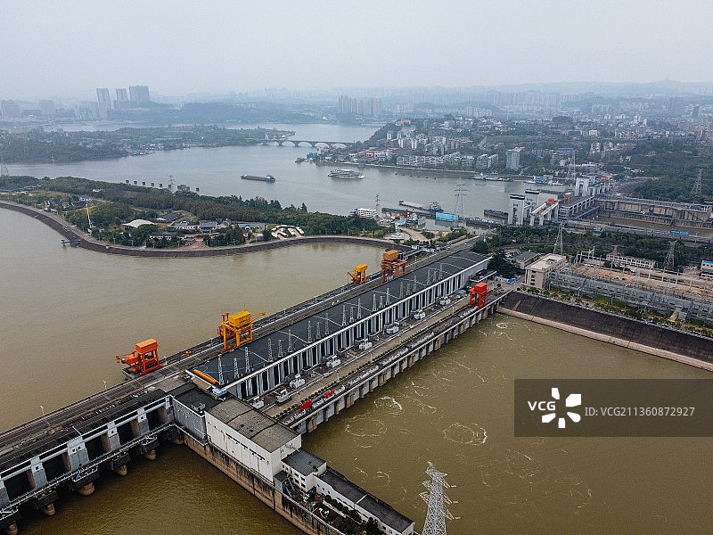 宜昌市 西陵区 葛洲坝船闸景区 葛洲坝 镇平路 长江 水坝图片素材