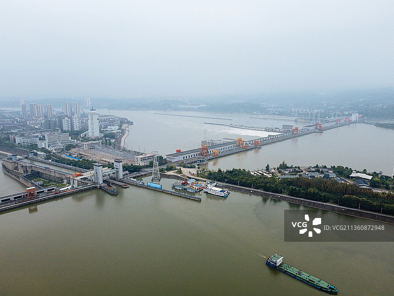 宜昌市 西陵区 葛洲坝船闸景区 葛洲坝 镇平路 长江 水坝图片素材
