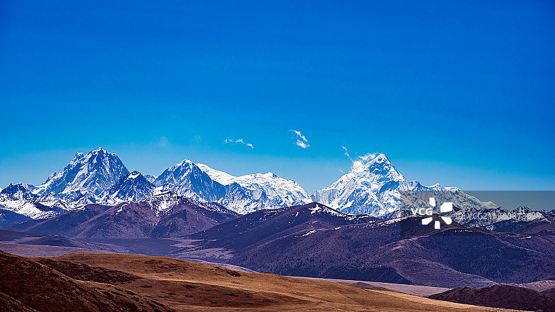 眺望贡嘎群峰图片素材