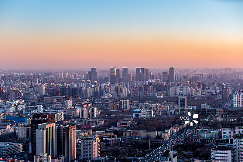 北京城市天际线日落图片素材
