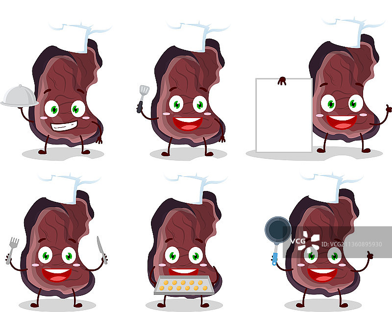 卡通角色：戴着厨师帽的银耳图片素材