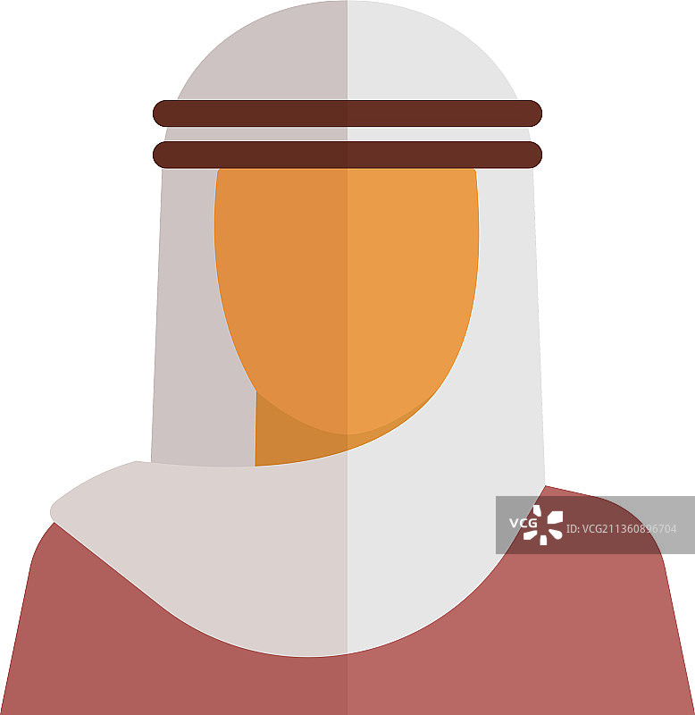 穿着沙特传统服装的穆斯林扁平风格图片素材