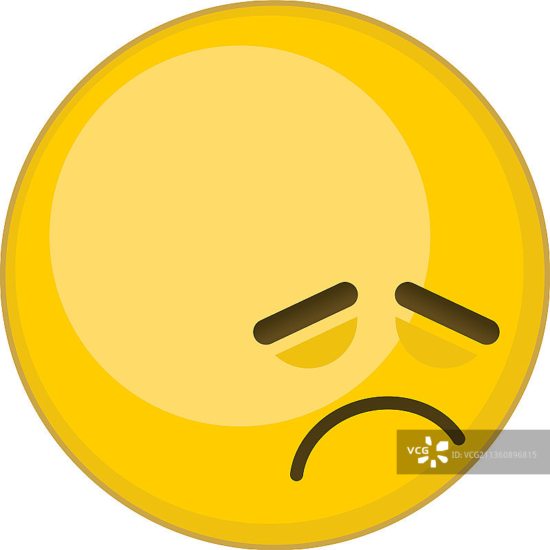 带有皱眉表情的黄色失望表情符号图片素材