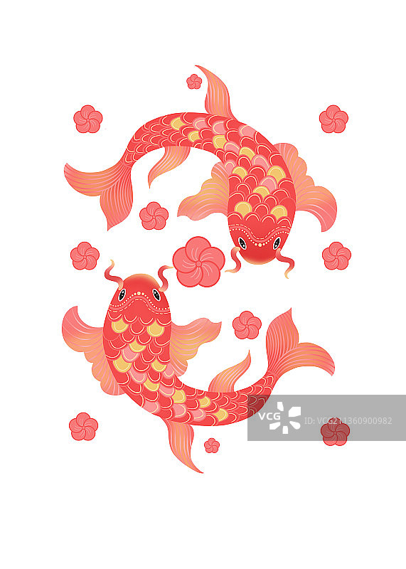 新年春节锦鲤桃花红包图片素材