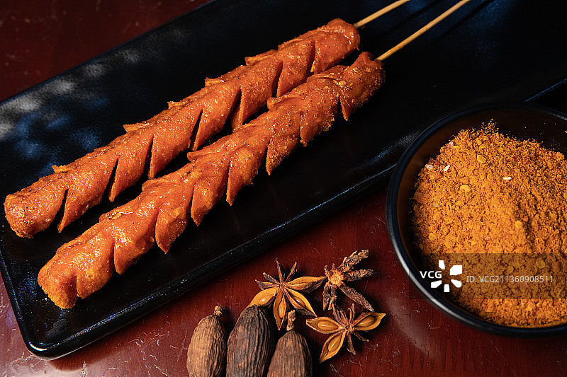 烤火腿肠图片素材