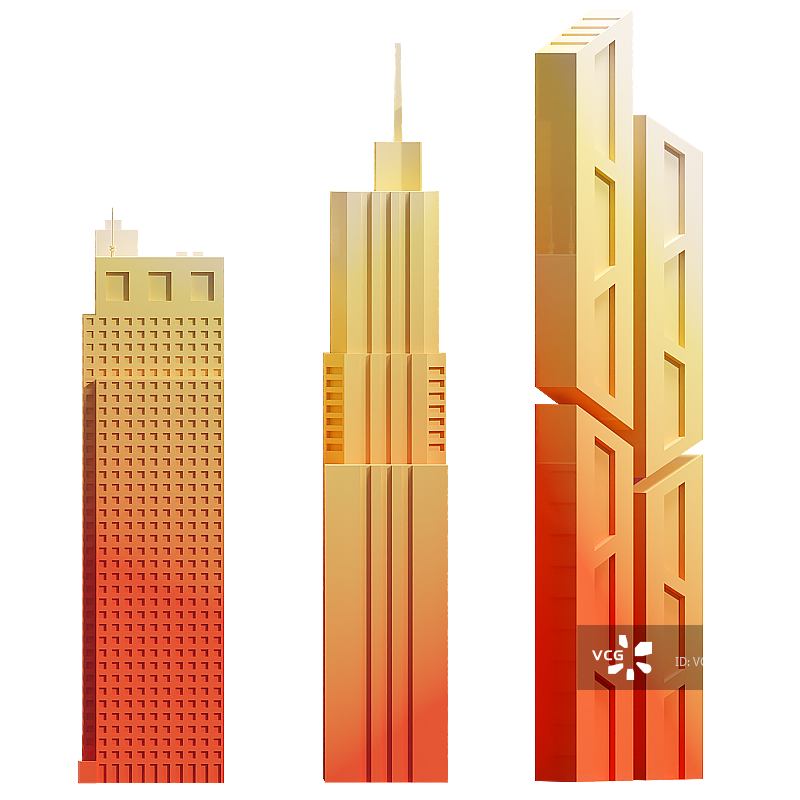 3D免抠立体建筑元素插画素材图片素材