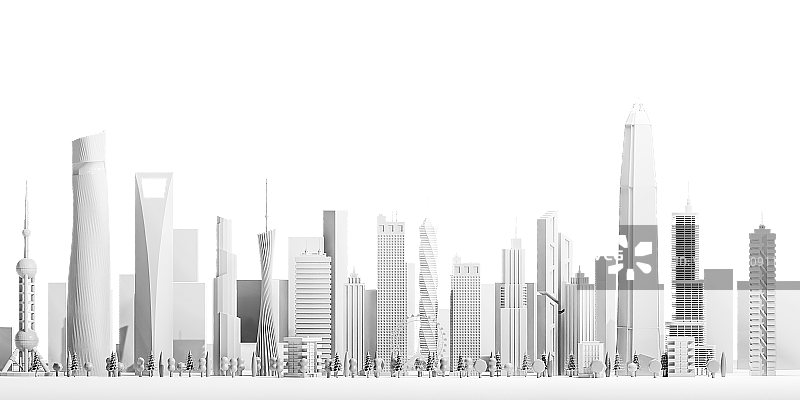 上海3D城市免抠立体建筑素材图片素材