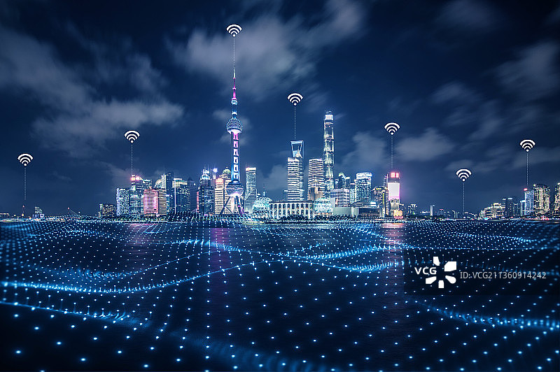 上海未来科技感5G信息化大数据网络通信背景图片素材