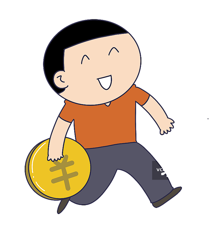 元素：手拿金币的人物图片素材