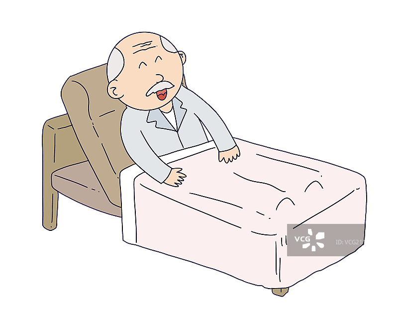 元素：躺在床上的老人图片素材