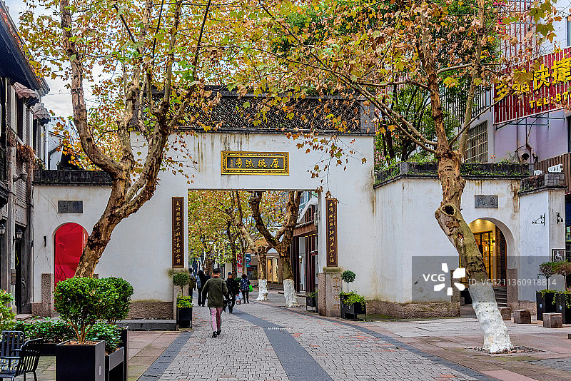 中国浙江杭州南宋御街街景图片素材