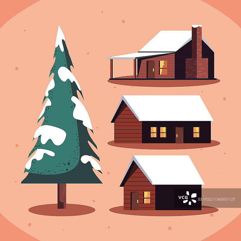 四个冬季物品图片素材