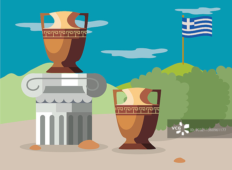 柱子上的花瓶图片素材