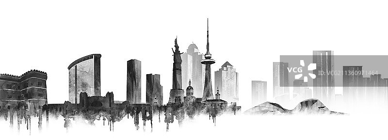 哈尔滨城市建筑插画图片素材