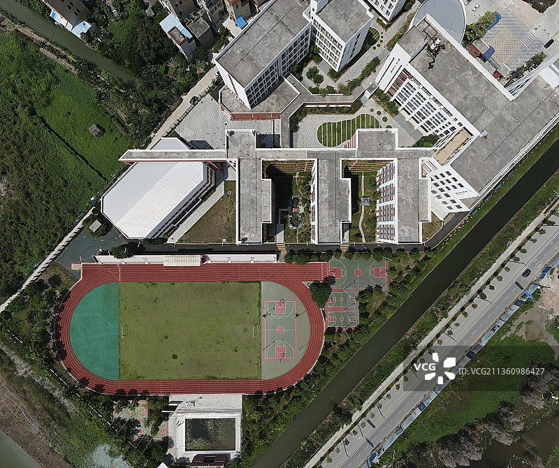 华师大附属北滘小学鸟瞰图片素材