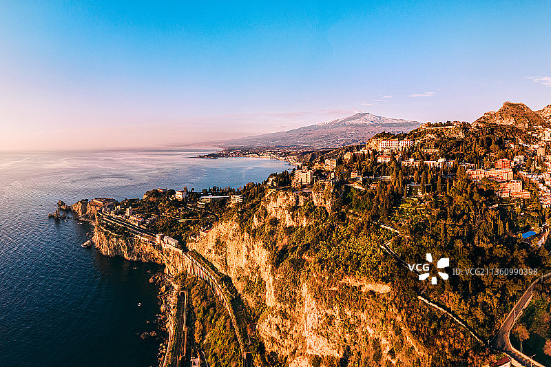 意大利陶尔米纳航拍图片素材