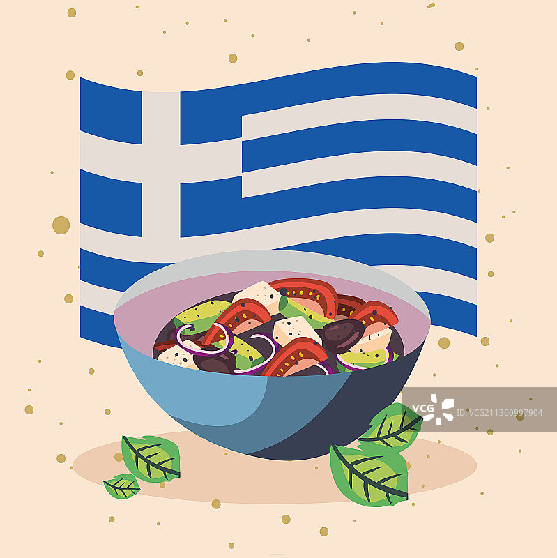 希腊沙拉海报图片素材