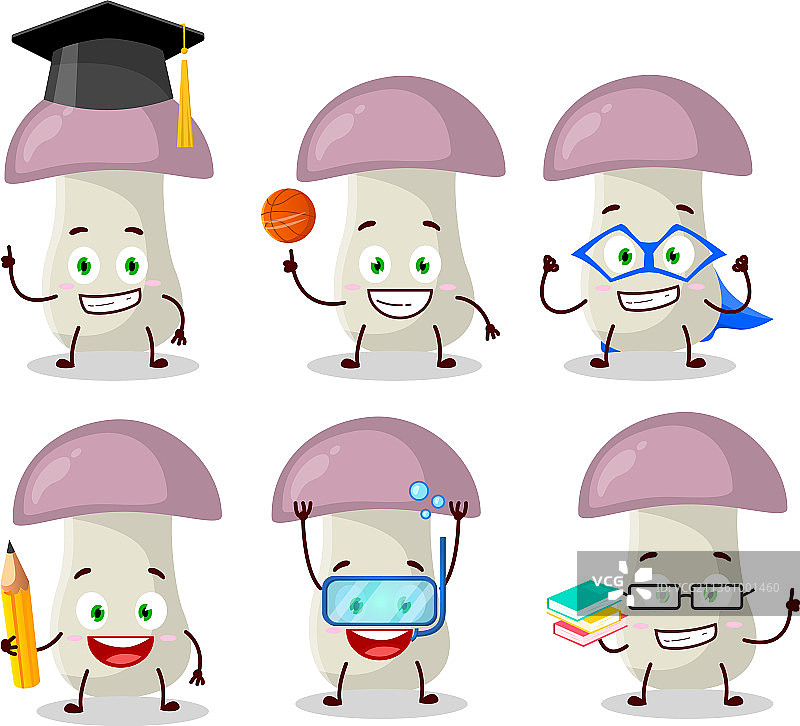 粗糙蘑菇卡通学生图片素材