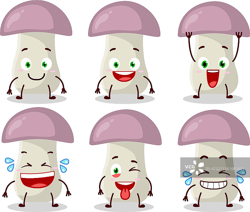 卡通微笑粗糙蘑菇角色图片素材