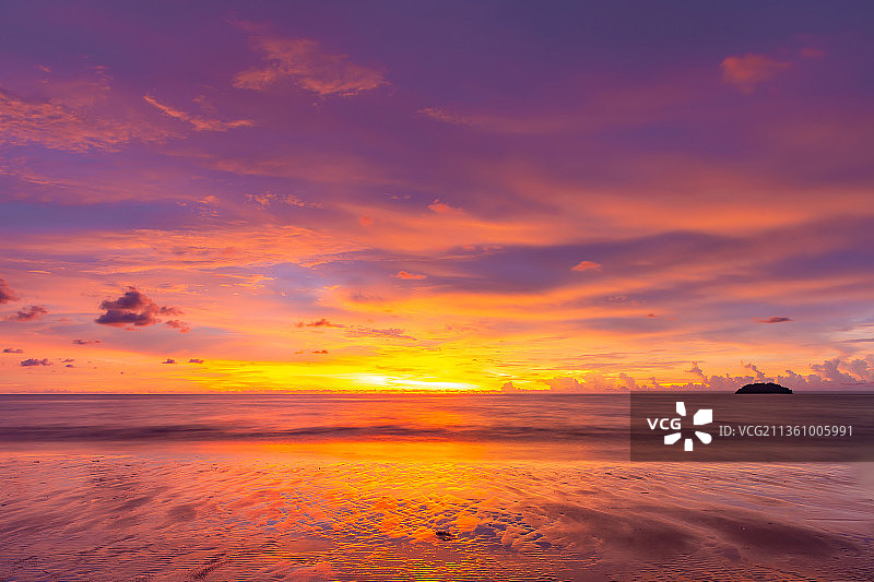 日落海滩图片素材