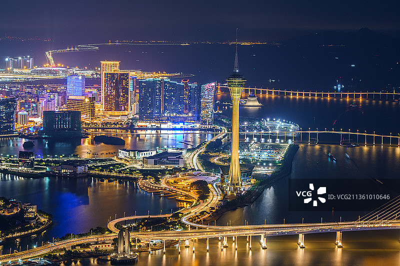 澳门半岛夜景图片素材