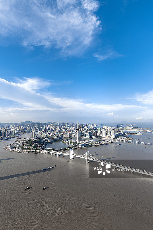 澳门半岛全景白昼风光图片素材